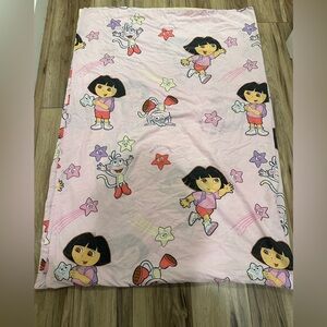 Vintage 2003 Viacom Nickelodeon Dora The Explorer Twin Flat Sheet Kids Bedding
